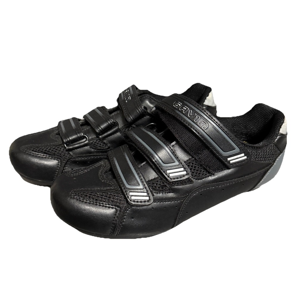 Gavin Black Cycling Shoes Size 39 EU SPD 2-Bolt Road MTB Bike 3 Strap Closure